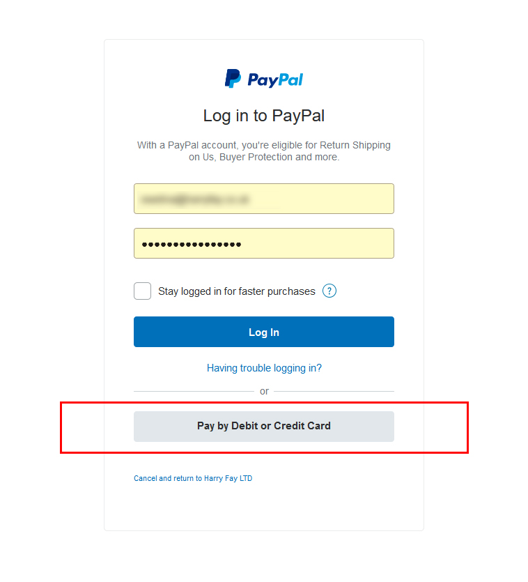 PayPal: How to pay by Debit or Credit Card