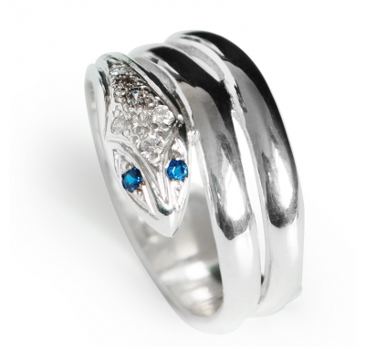 BLUE SNAKE Silver Ring