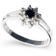 BLACK ZINNIA Silver Ring