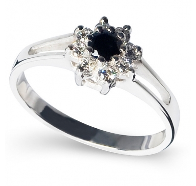 BLACK ZINNIA Silver Ring