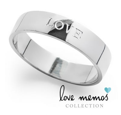 Love Memos Collection: 'LOVE' Silver Band