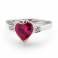 RED HEART Silver Ring
