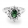 VERDI Sterling Silver Ring with Tourmaline and Cubic Zirconia stones