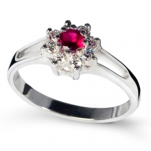 RED ZINNIA Silver Ring