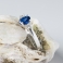 BLUE CLEO Sterling Silver Ring with Blue Sapphire and White Cubic Zirconia
