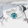 CANDY ZINNIA Sterling Silver Ring with with Aquamarine