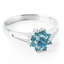 CANDY ZINNIA Sterling Silver Ring with with Aquamarine