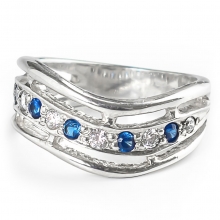 BLUE TWIST Silver Ring