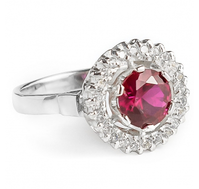 RED AURORA Silver Ring