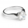 WHITE MILA Sterling Silver Ring with 8mm Cubic Zirconia