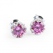 PINK ESME Silver Stud Earrings