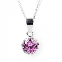 PINK ESME Silver Necklace