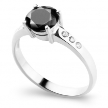 BLACK GEORGETTE Silver Ring