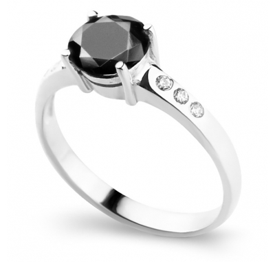 BLACK GEORGETTE Silver Ring