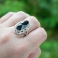 BLACK DOLLY Silver Cocktail Ring