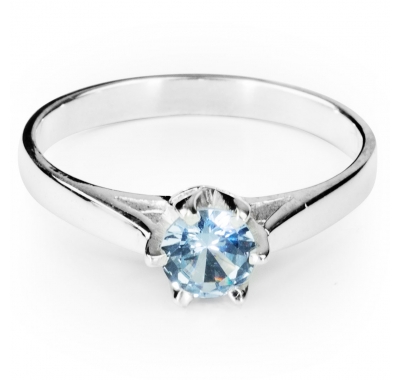 AQUAMARINE TIAMO Solitaire Ring