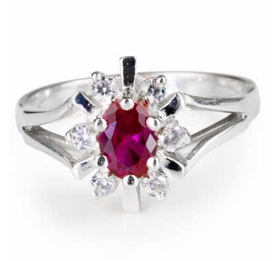 RED GRACE Ruby Silver Ring