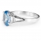 AQUAMARINE ALVA Sterling Silver Solitaire Ring with Aquamarine