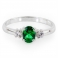 GREEN CLEO Silver Ring