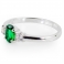 GREEN CLEO Silver Ring