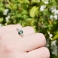 GREEN CLEO Silver Ring