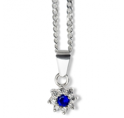 BLUE ZINNIA Silver Necklace Pendant