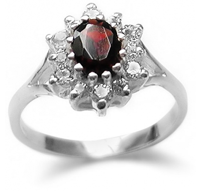 IGNIS Silver Ring with Garnet