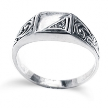 JULIUS Classic Silver Signet Ring