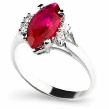 RED CALIENTE Silver Ring