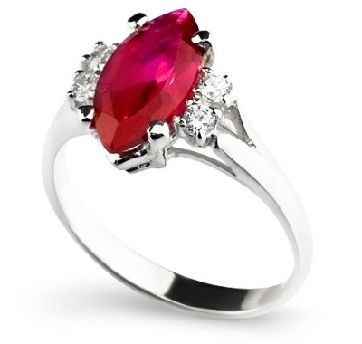 RED CALIENTE Silver Ring