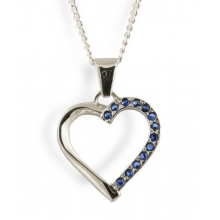 YUMI Silver Chain Pendant with Sapphires