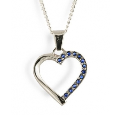 YUMI Silver Chain Pendant with Sapphires