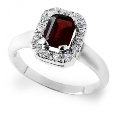 GARNET FREA Silver Ring