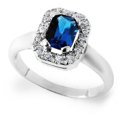 sterling silver sapphire ring