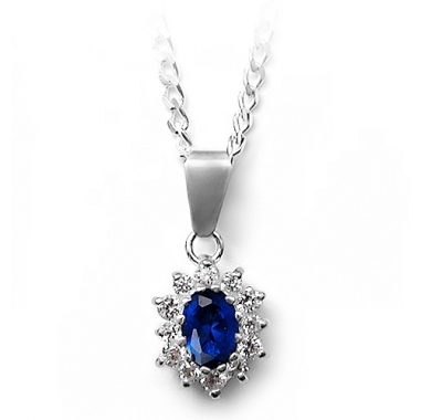 AMIRRA Silver Necklace with Sapphire