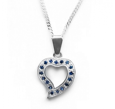 KEIRO Silver Pendant with Sapphires