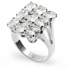 WHITE LILY Silver Statement Ring