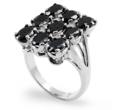 BLACK LILY Silver  Statement Ring