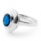 PETRONIA Vintage Inspired Sterling Silver Ring with Sapphire