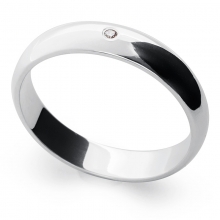 AVENIR Single Diamond Silver 4.5mm Band Ring