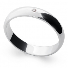 AVENIR 4.5mm Single Diamond Silver Band Ring