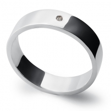 AFFECTION Single Diamond Silver 5.5mm Band