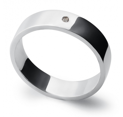 AFFECTION Single Diamond Silver 5.5mm Band