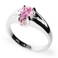 KIM Pink CZ Silver Ring