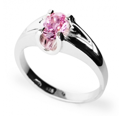 KIM Pink CZ Silver Ring