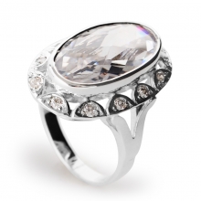 WHITE REGINA Silver Cocktail Ring