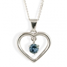 LEAH Heart Pendant with Aquamarine