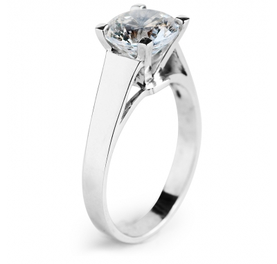 TwoBirch 0.25 Ct Mens Round Burnished Set Solitaire In Sterling Silver With Black Cubic Zirconia 
