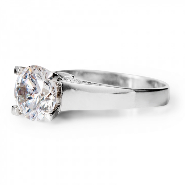 Details about   925 Sterling Silver Cubic Zirconia  Pave CZ Wide Band Solitaire Engagement Ring. 