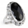 BLACK DOLLY Silver Cocktail Ring